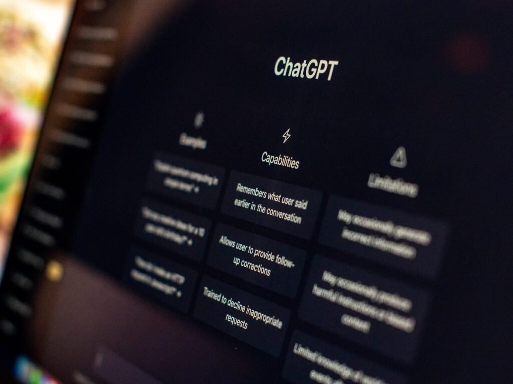 AI chatbot interface on screen