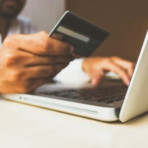 Card payment on laptop